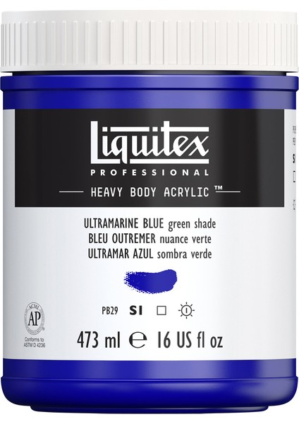 Professional Heavy Body Akrilik Boya 473ML Ultramarine Blue Green Shade 380 S1 modelleri