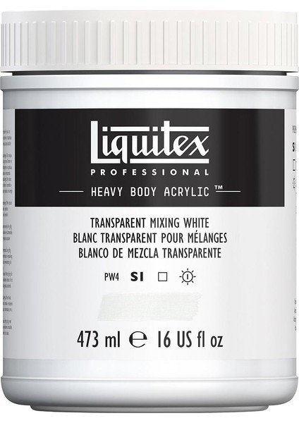 Professional Heavy Body Akrilik Boya 473ML Transparent Mixing White 430 S1