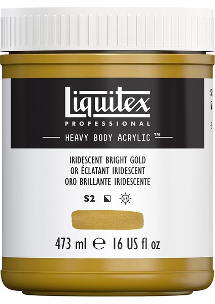 Professional Heavy Body Akrilik Boya 473ML Iridescent Bright Gold 234 S2