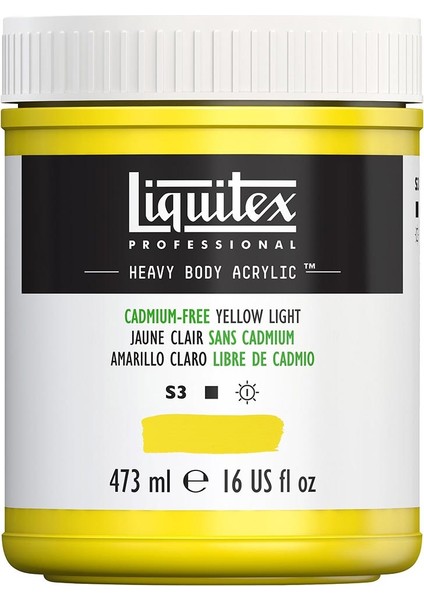 Professional Heavy Body Akrilik Boya 473ML Cadmium-Free Yellow Light 889 S3
