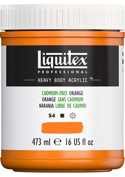 Professional Heavy Body Akrilik Boya 473ML Cadmium-Free Orange 892 S4