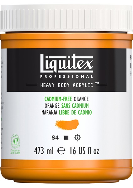 Professional Heavy Body Akrilik Boya 473ML Cadmium-Free Orange 892 S4 modelleri