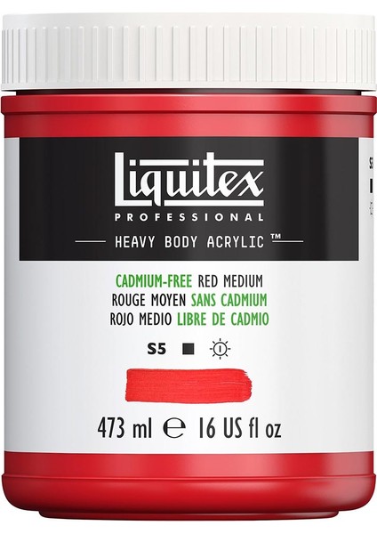 Professional Heavy Body Akrilik Boya 473ML Cadmium-Free Red Medium 894 S5