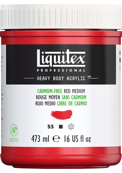 Professional Heavy Body Akrilik Boya 473ML Cadmium-Free Red Medium 894 S5 modelleri
