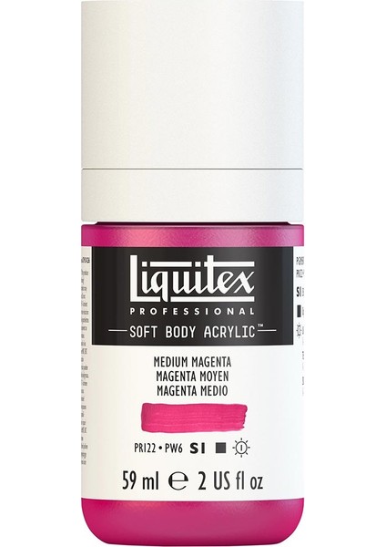 Professional Soft Body Akrilik Boya 59ML Medium Magenta 500 S1