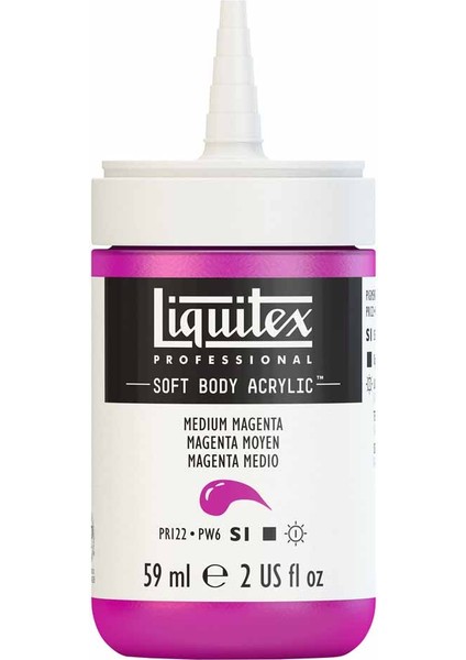 Professional Soft Body Akrilik Boya 59ML Medium Magenta 500 S1