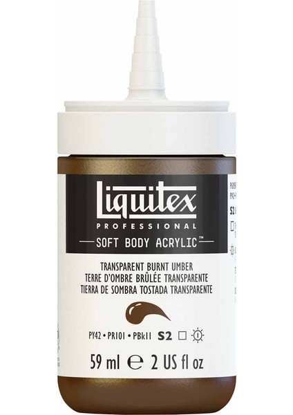 Professional Soft Body Akrilik Boya 59ML Transparent Burnt Umber 130 S2 fırsatları