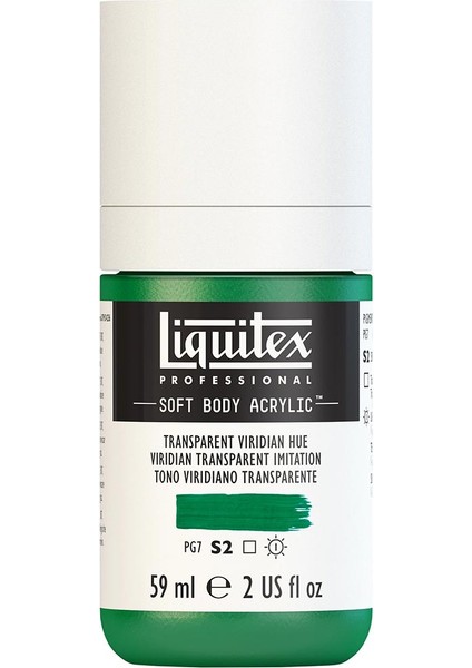 Professional Soft Body Akrilik Boya 59ML Transparent Viridian Hue 327 S2