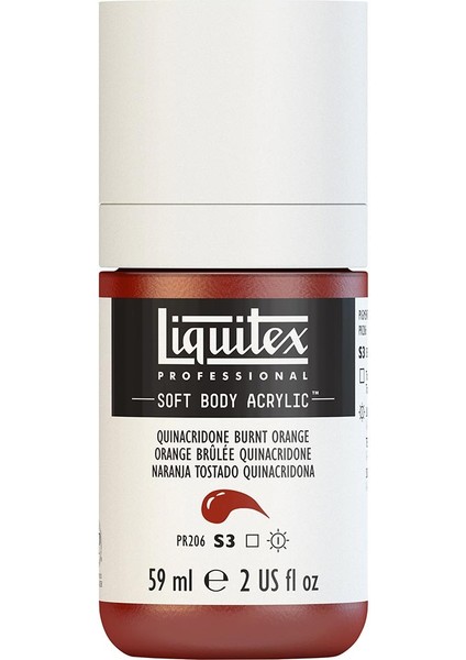 Professional Soft Body Akrilik Boya 59ML Quinacridone Burnt Orange 108 S3