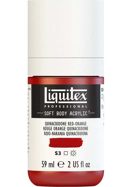 Professional Soft Body Akrilik Boya 59ML Quinacridone Red-Orange 109 S3