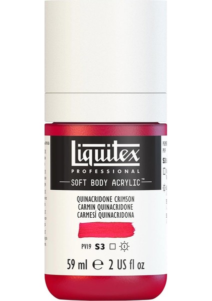 Professional Soft Body Akrilik Boya 59ML Quinacridone Crimson 110 S3