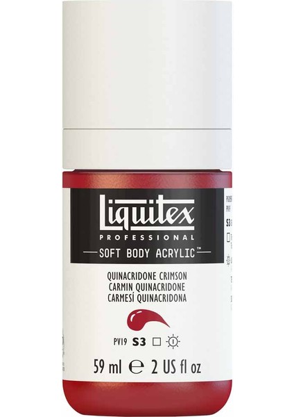 Professional Soft Body Akrilik Boya 59ML Quinacridone Crimson 110 S3