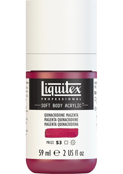 Professional Soft Body Akrilik Boya 59ML Quinacridone Magenta 114 S3
