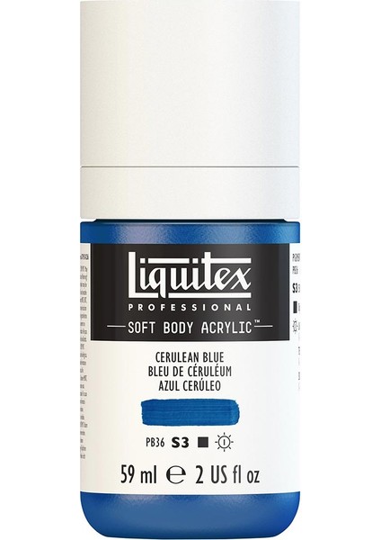 Professional Soft Body Akrilik Boya 59ML Cerulean Blue 164 S3