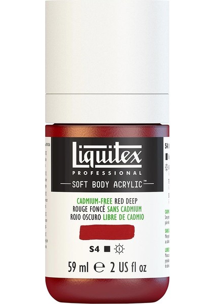 Professional Soft Body Akrilik Boya 59ML Cadmium-Free Red Deep 895 S4
