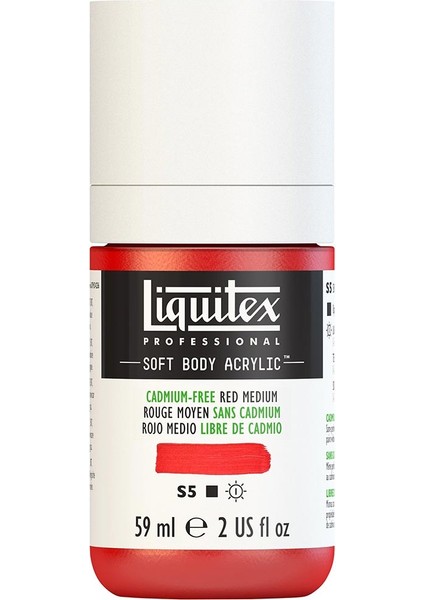 Professional Soft Body Akrilik Boya 59ML Cadmium-Free Red Medium 894 S5