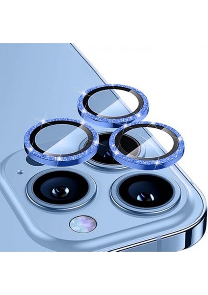 Polham Diamond Taş Işlemeli iPhone 14 Pro-14 Pro Max Kamera Koruyucu Lens, 0.2mm 5 Katmanlı Kırılmaz