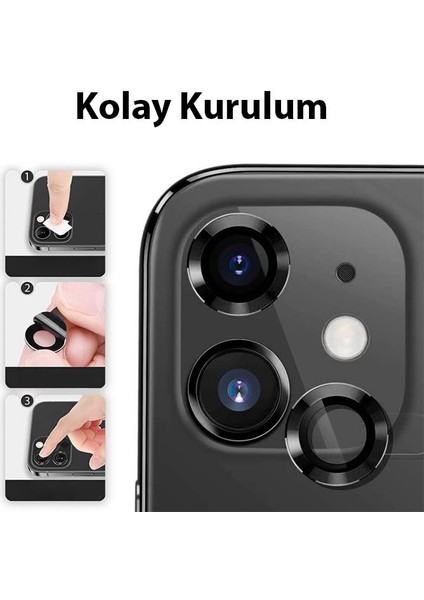 Polham 0.4mm Metal iPhone 14-14 Plus Kamera Lens Koruyucu, 9h 5 Katmanlı Çizilmez Kamera Koruyucu