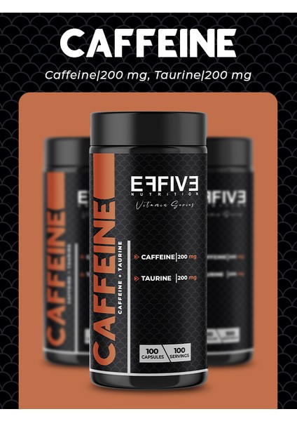 Caffeine + Taurine (Kafein) 100 Kapsül