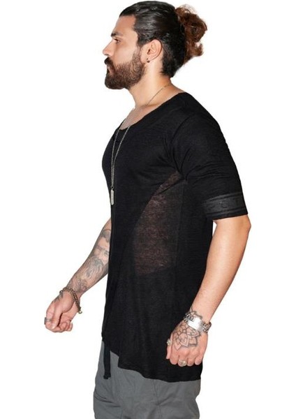 Erkek Özel Tasarım Uzun Keten T-Shirt fiyatları