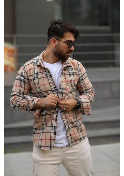 Oduncu Gömleği Bej modelleri