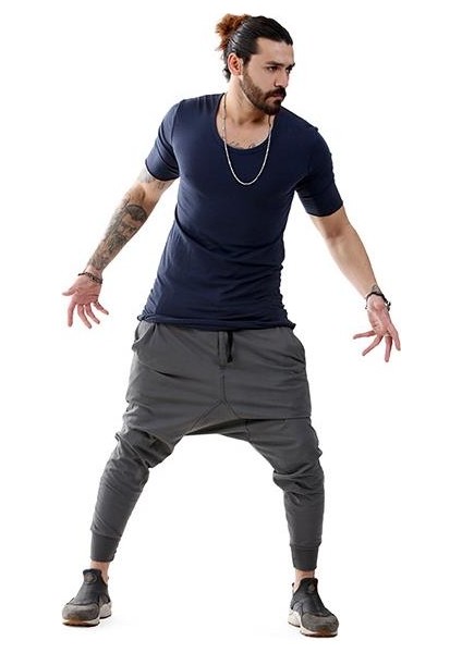 Erkek Bohem Kısa Kol Uzun Tişört Lacivert fırsatları