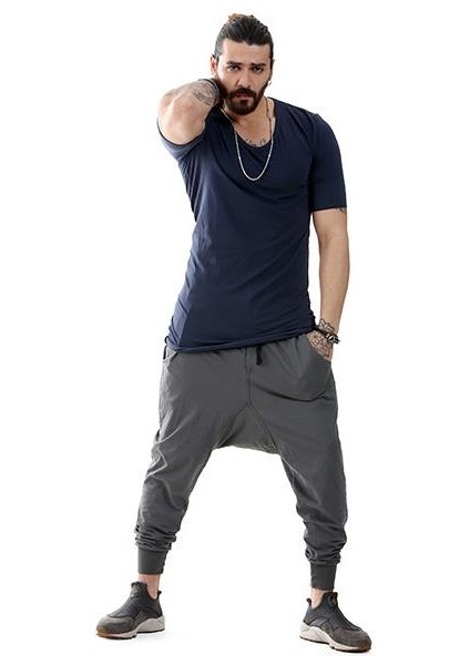 Erkek Bohem Kısa Kol Uzun Tişört Lacivert indirimleri