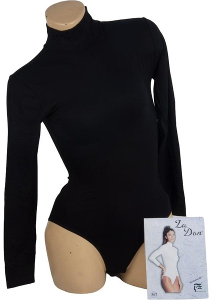 Ladon Viskon Penye Likralı Dik Yaka Kancalı Body 307