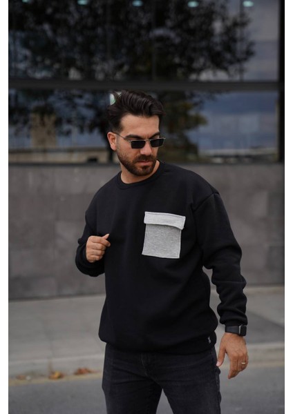 Sweatshirt Siyah Tek Cepli modelleri