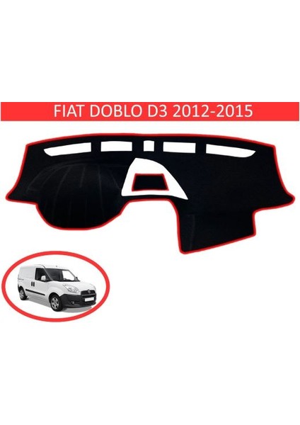 2013+ Modellerine Uygun Fiat Doblo Torpido Koruma Halısı Kenar Renk Kırmızı