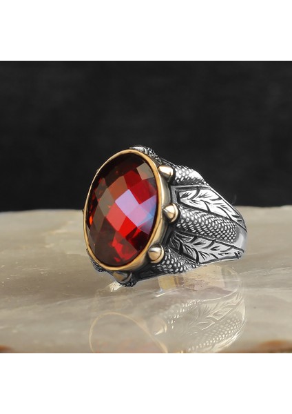 925 Ayar Gümüş Yüzük Zirkon Taşı Kristal Kesim Kartal Tırnak Detaylı modelleri