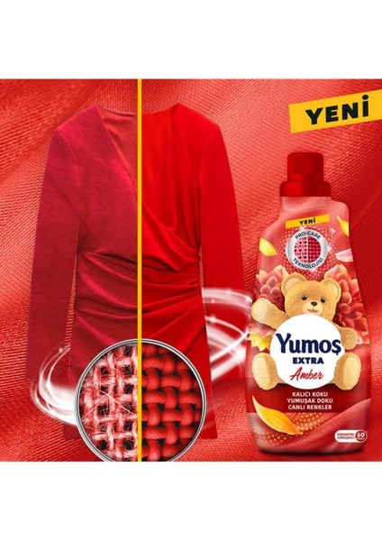 Yumoş Yumuşatıcısı Amber 1440 ml 2 Adet + Omo Active Toz Çamaşır Deterjanı Renkliler 7.5 kg 1 Adet
