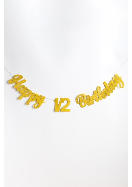 Le Mabelle Gold Happy Birthday 1/2 Banner