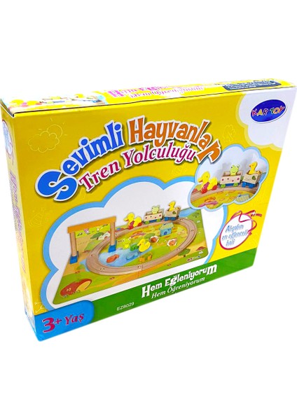 Eğitici Ahşap Oyuncak Sevimli Hayvanlar Tren Yolculuğu