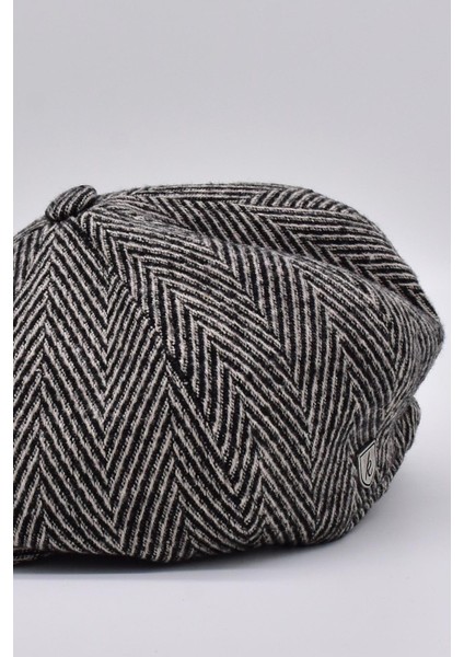Erkek Zikzak Desenli 8 Parça Yünlü İngiliz Kasket Şapka indirimleri