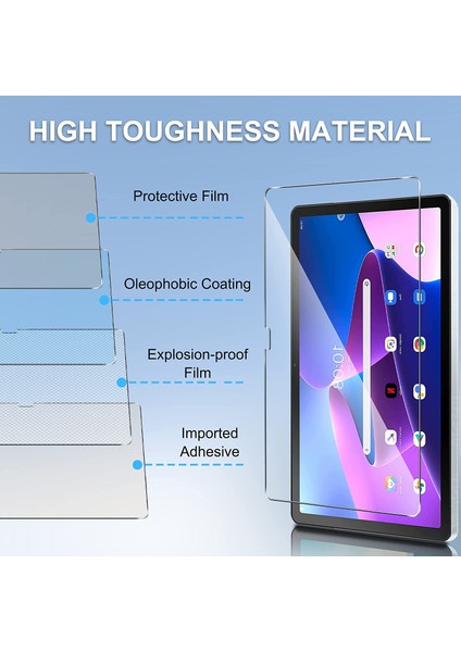 Lenovo Tab M10 Plus TB-125F - TB-128F 3. Jenerasyon 2022 Uyumlu Ekran Koruyucu Nano Esnek Kırılmaz