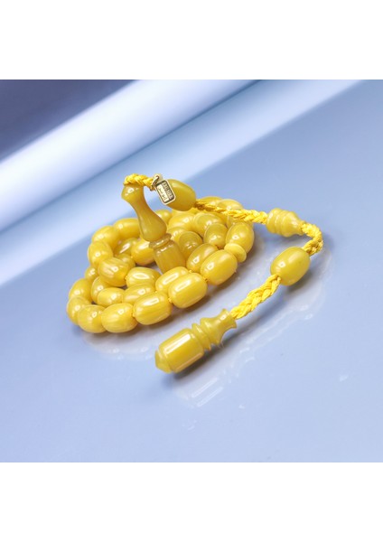 Ebu Sırr Usta Imzalı 9X12 mm Sıkma Kehribar Tesbih