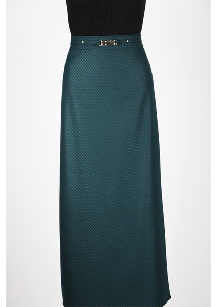 Önü Detaylı Iki Renkli Çan Etek