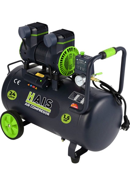 24 Litre Sessiz Yağsız Hava Kompresörü 1,5 Hp