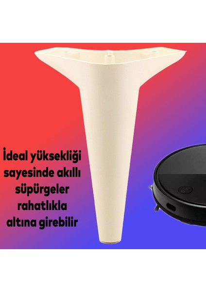 Aspen Lüks Mobilya Kanepe Koltuk Tv Ünitesi Konsol Yükseltici Ayağı Ayakları 24 Cm Krem Ayak