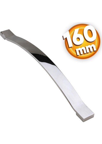 Akasya Çekmece Mutfak Dolap Kapak Kulbu 160 mm Krom Metal Kulp