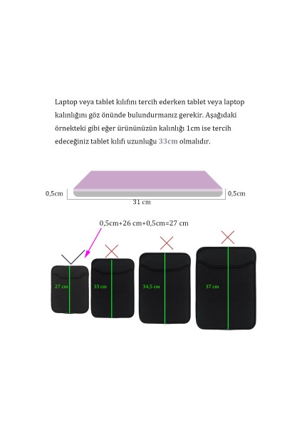 Suya Dayanıklı Neopren Notebook Tablet iPad MacBook Pro Air Siyah Laptop Kılıfı Çantası 10,9-11" Inç