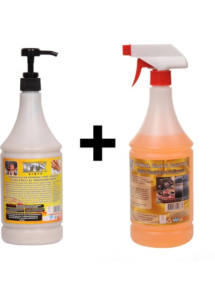 Ponza'lı (Talaşlı) El Temizleme Kremi ( Sabunu ) 1 kg & Susuz Motor Temizleyici 1 Litre