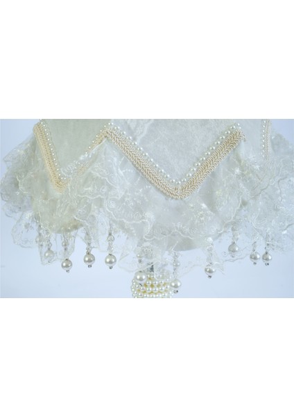 Kadife Kaplı Çiçek Dekorlu Abajur fırsatları