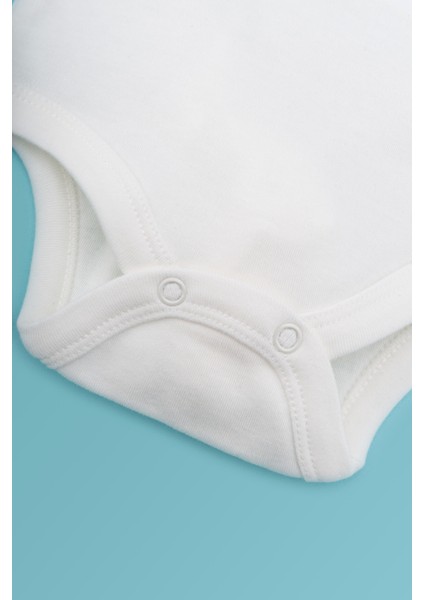 5'li Bebek Atlet Body Zıbın Çıtçıtlı Ekru 100% Pamuk 6-9 Ay fırsatları