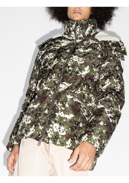 Blanc Camouflage Print Down Jacket