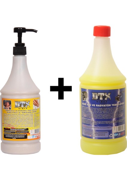 Ponza'lı (Talaşlı) El Temizleme Kremi (Sabunu) 1 kg & Ağır Yağ Sökücü Konsantre (1/5) 1 Litre