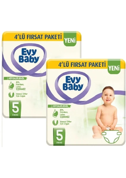 Evy Baby Bebek Bezi 5 Beden Hipoalerjenik 44 Adet