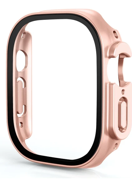 Apple Watch Ultra 49 mm Uyumlu Cam Ekran Koruyucu Kasa Koruma Full Body Tüm Gövde Darbe Emici