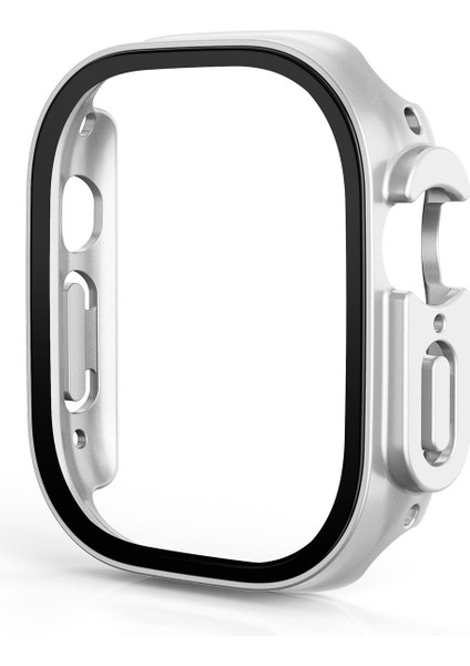 Apple Watch Ultra 49 mm Uyumlu Cam Ekran Koruyucu Kasa Koruma Full Body Tüm Gövde Darbe Emici